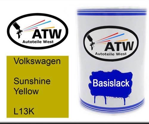 Volkswagen, Sunshine Yellow, L13K: 500ml Lackdose, von ATW Autoteile West.